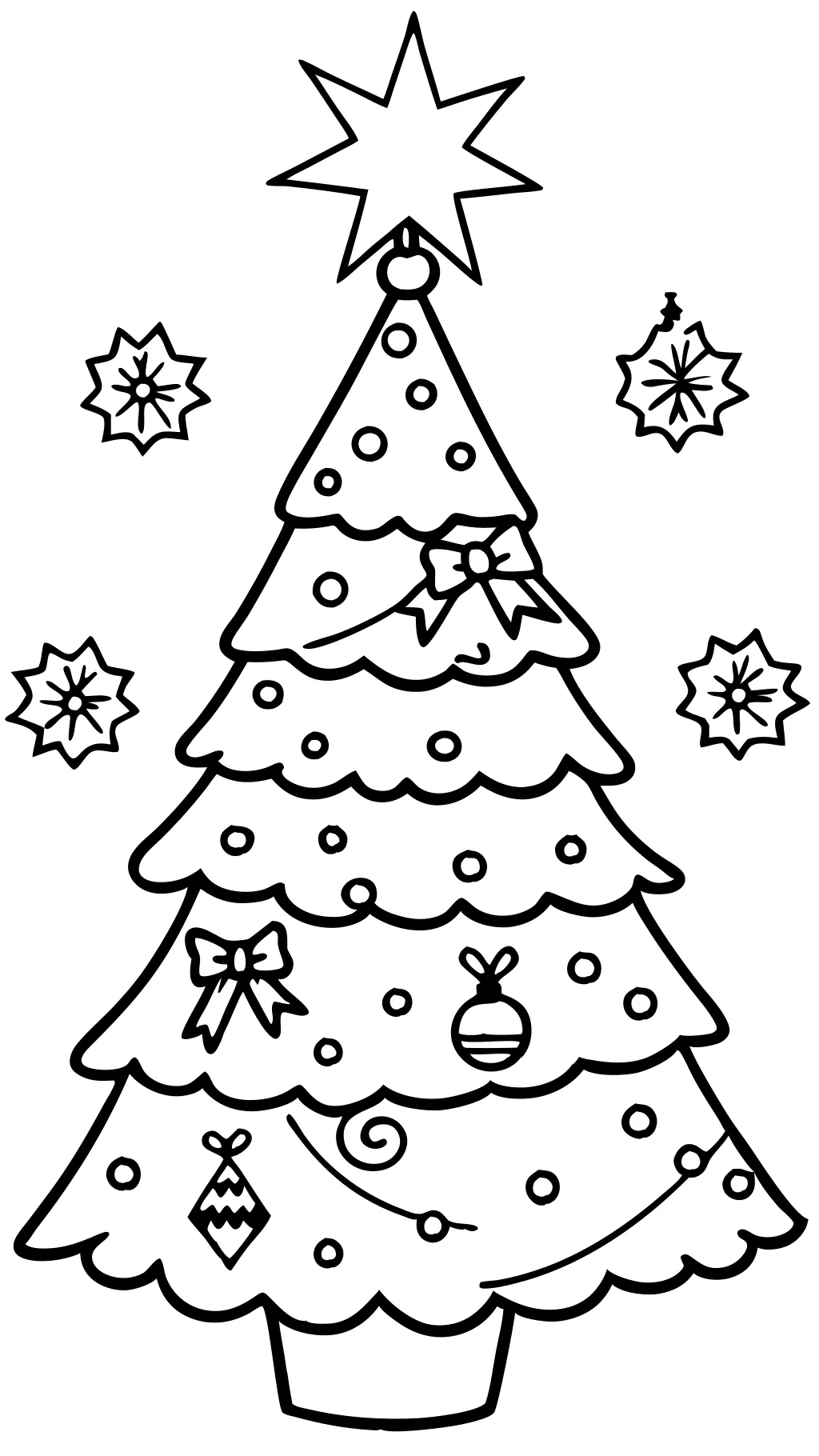 simple christmas tree coloring page